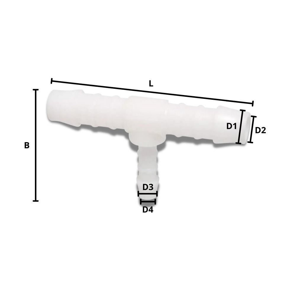 Schlauchverbinder Kunststoff T-Stück reduziert 12 mm x 6 mm x 12 mm