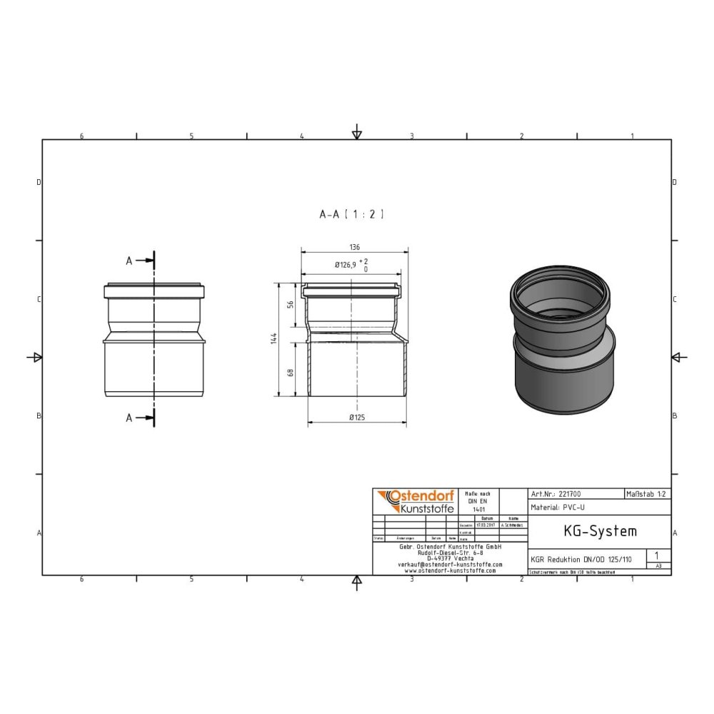 KGR Reduktion DN/OD 125/110