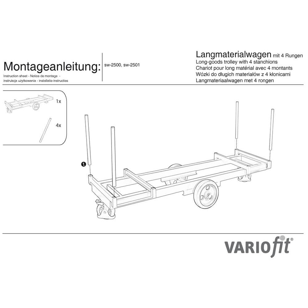 Langmaterialwagen mit 4 Rungen (EV)