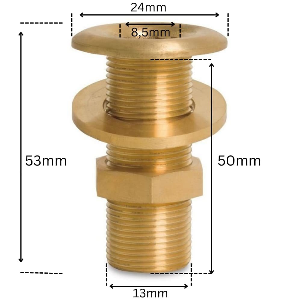 Gewindefitting Messing Durchgangsverschraubung 1/4"