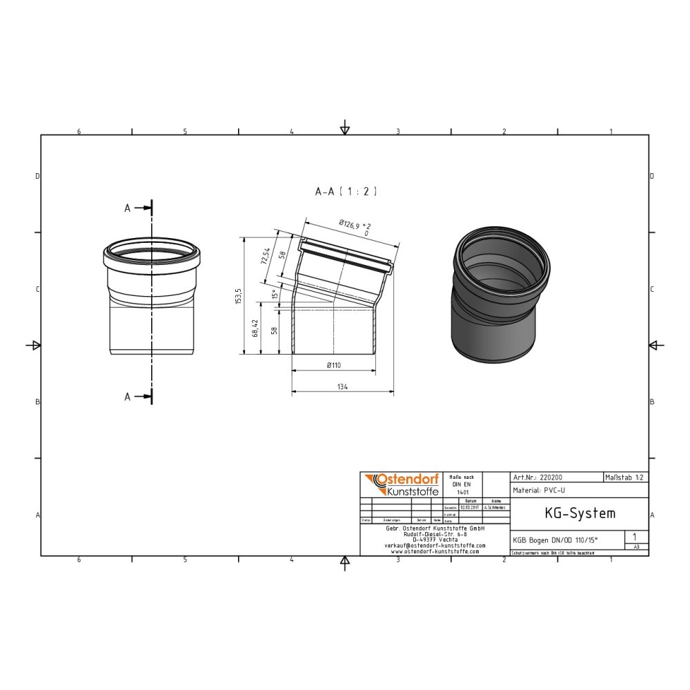 KGB Bogen DN/OD 110   15 Grad