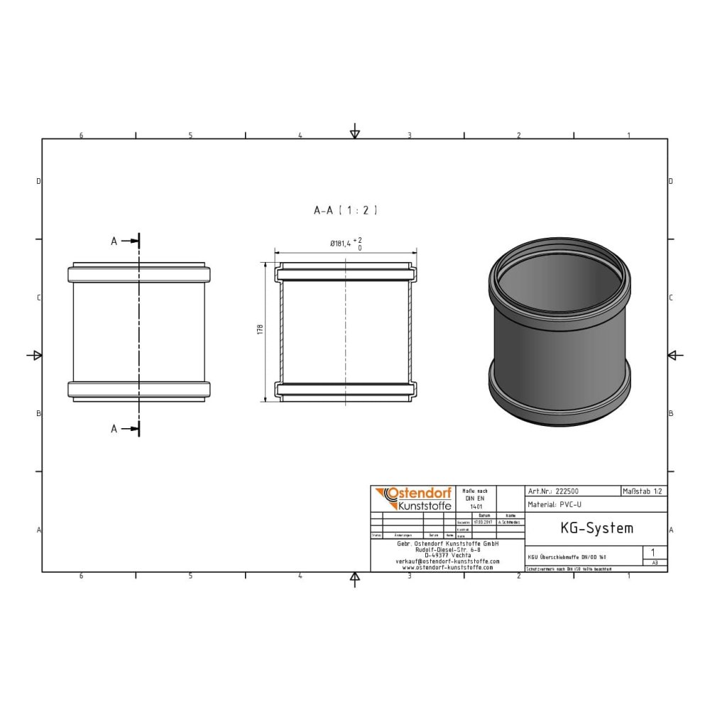 KGU Überschiebmuffe  DN/OD 160