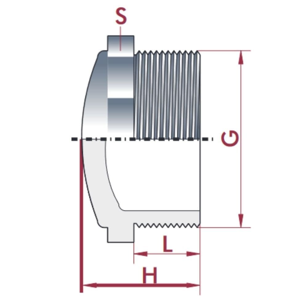 PVC - U Stopfen AG 1 1/2" PN10