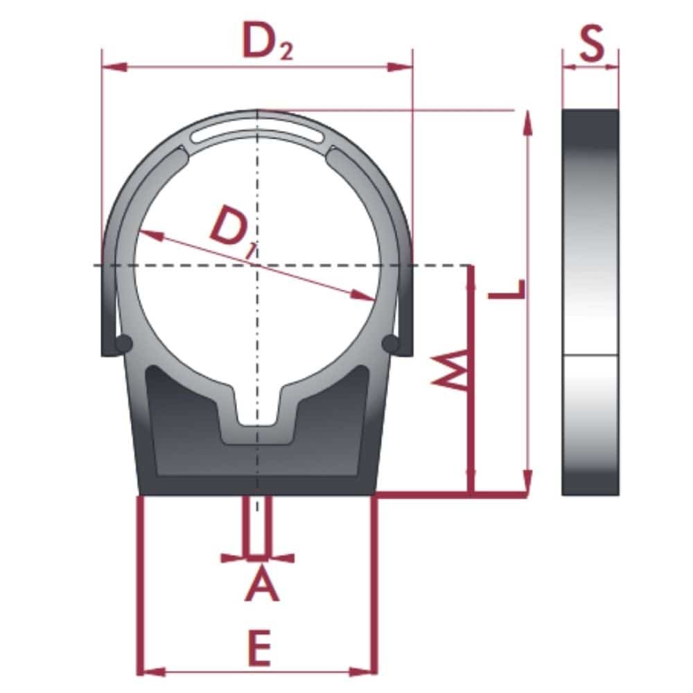 PVC - U Rohrklemme m.Bügel 50 mm