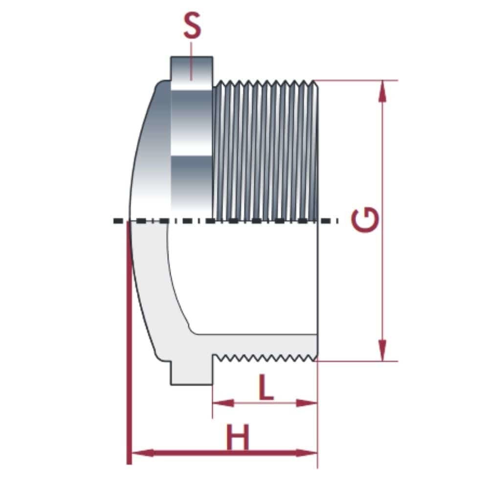 PVC-U Stopfen AG 1/2" PN10