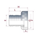 PVC Schlauchtülle mit Überwurfmutter 1" IG x 25 mm-0