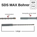 Hammerbohrer für SDS-MAX 4-Schneider Ø 25,0mm x 370mm Länge-0