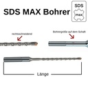 Hammerbohrer für SDS-MAX 4-Schneider Ø 25,0mm x 520mm Länge-0