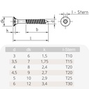 Spanplattenschrauben 3,0 x 45 mm 1000 Stück mit I-Stern, Senkkopf, Teilgewinde und Fräsrippen unter dem Kopf-0