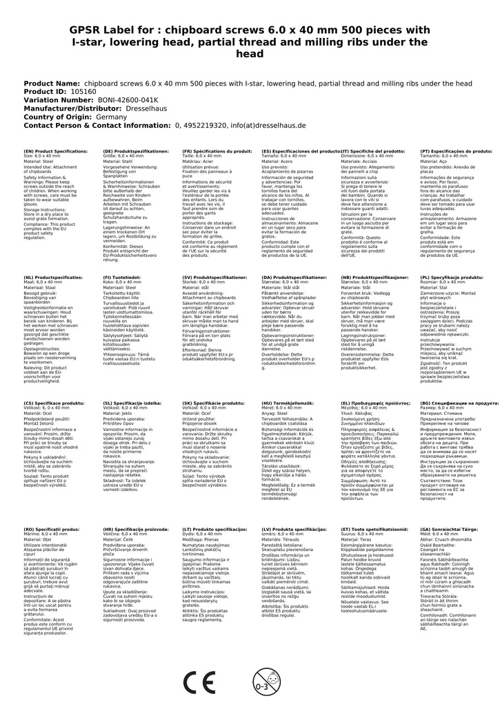 Spanplattenschrauben 6,0 x 40 mm 500 Stück mit I-Stern, Senkkopf, Teilgewinde und Fräsrippen unter dem Kopf-1