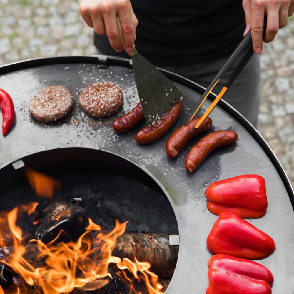 Grillplatte aus Naturstahl für Feuerschale 102 cm-1