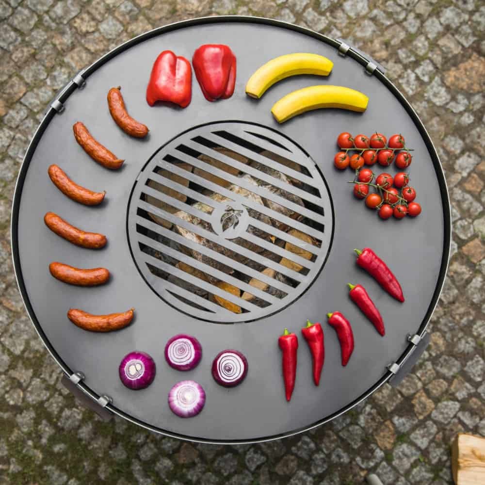 Grillplatte aus Naturstahl für Feuerschale 82 cm + Grillrost 40 cm-0