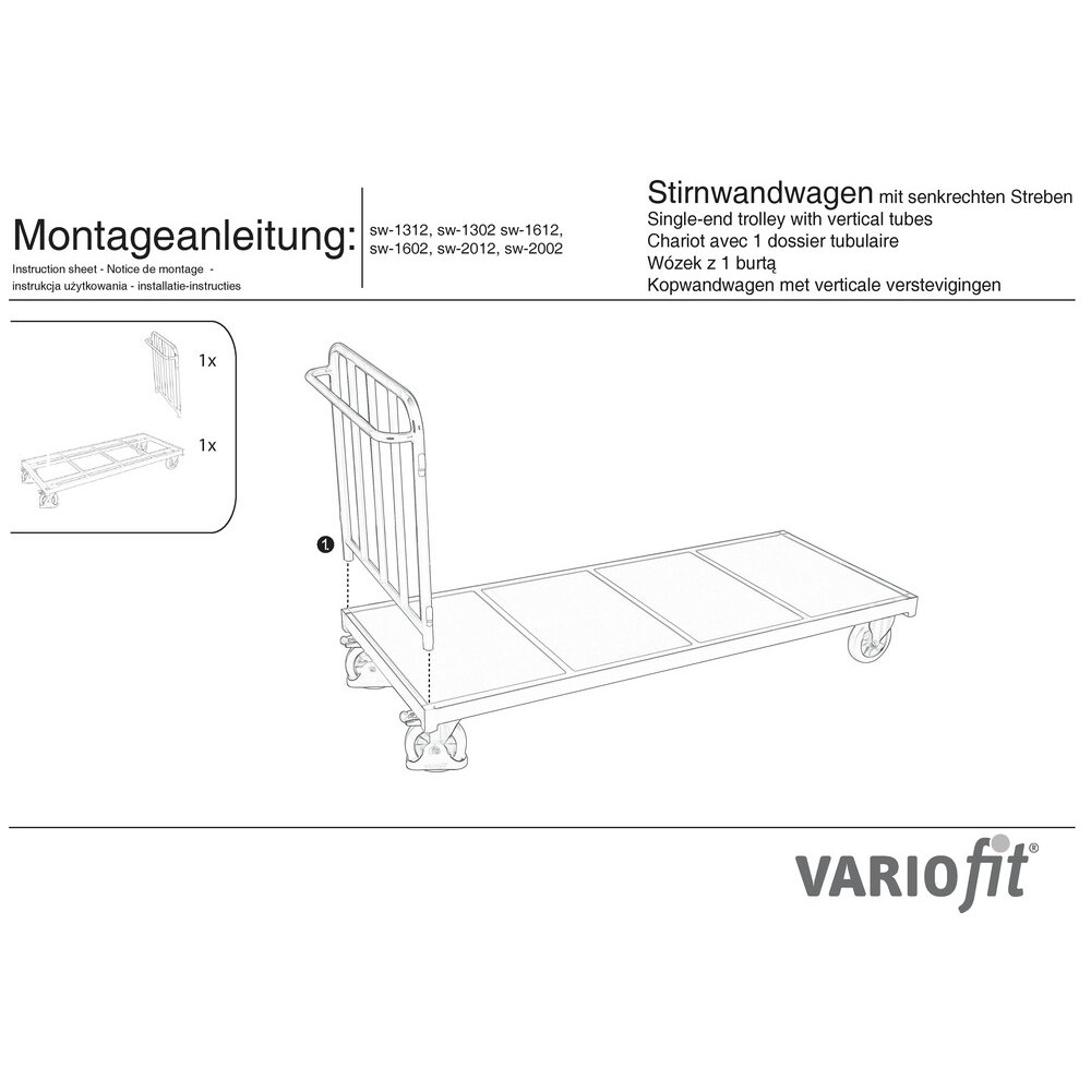 Streben Stirnwandwagen 500 kg Typ L (TG)-0