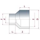 PVC-U Reduktion lang 32-25mm x 20 mm PN16-0