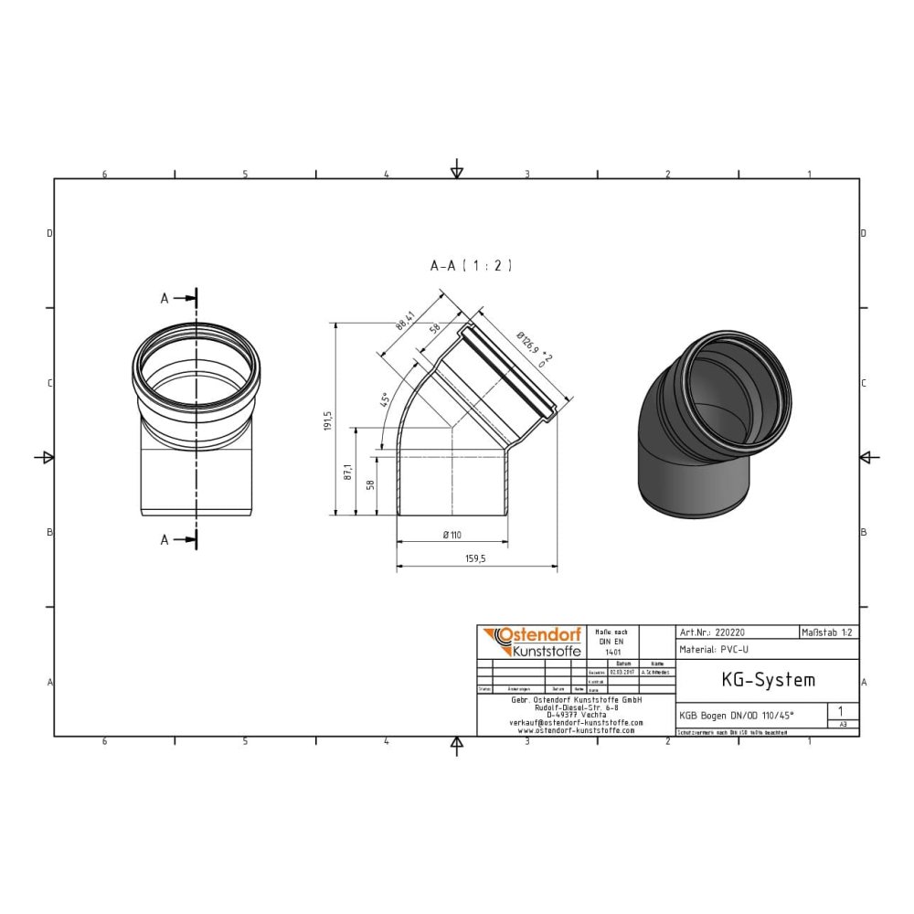 KGB  Bogen DN/OD 110             45 Grad-1