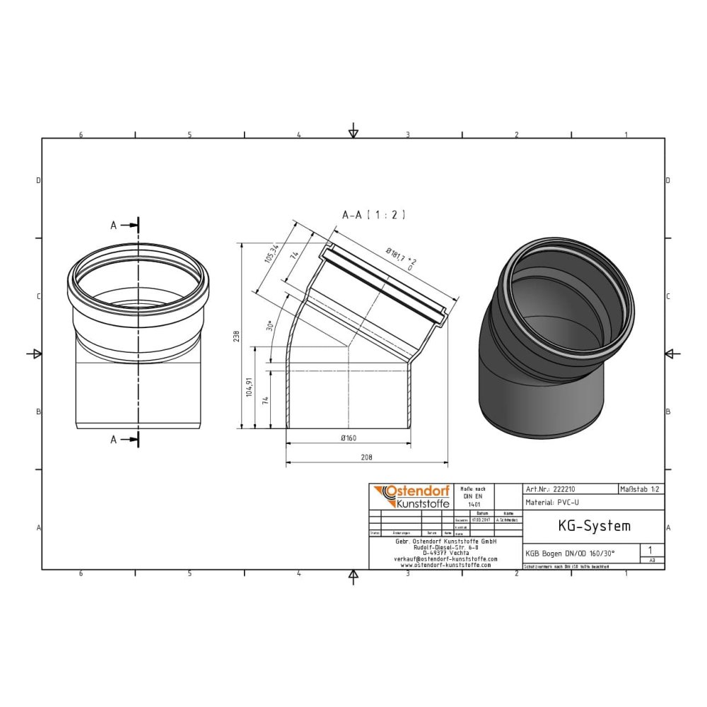 KGB Bogen DN/OD 160   30 Grad-1