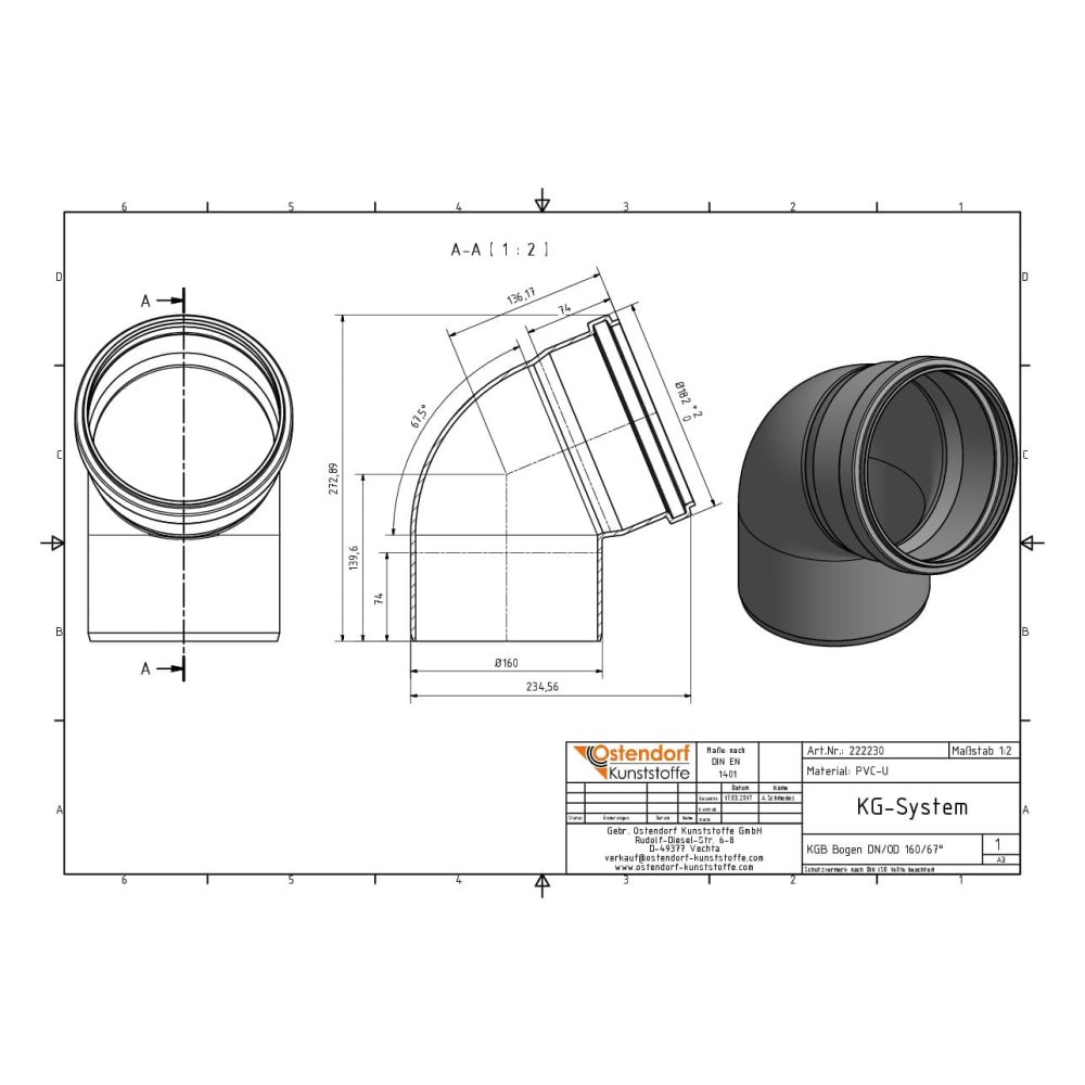 KGB Bogen DN/OD 160   67 Grad-1