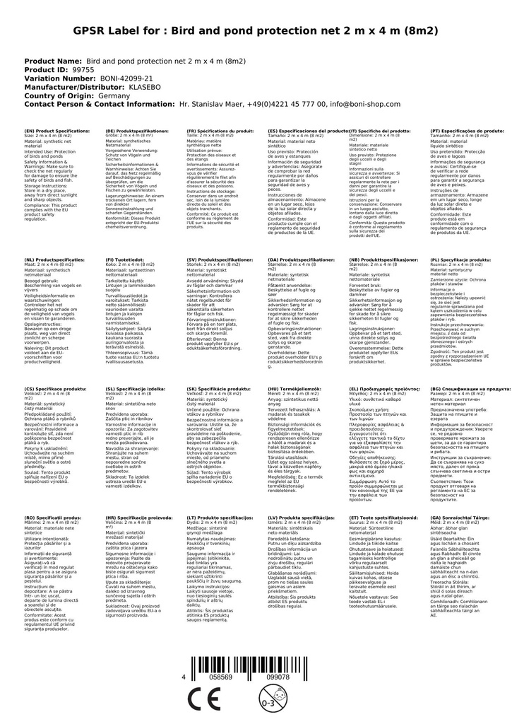 Teichschutznetz 2 m x 4 m (8m²)-4