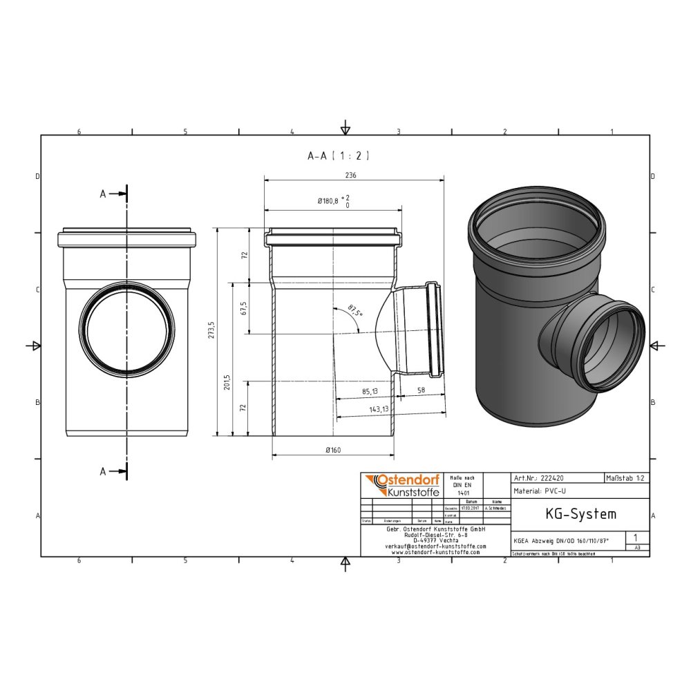 KGEA Abzweig DN/OD 160/110   87 Grad-4