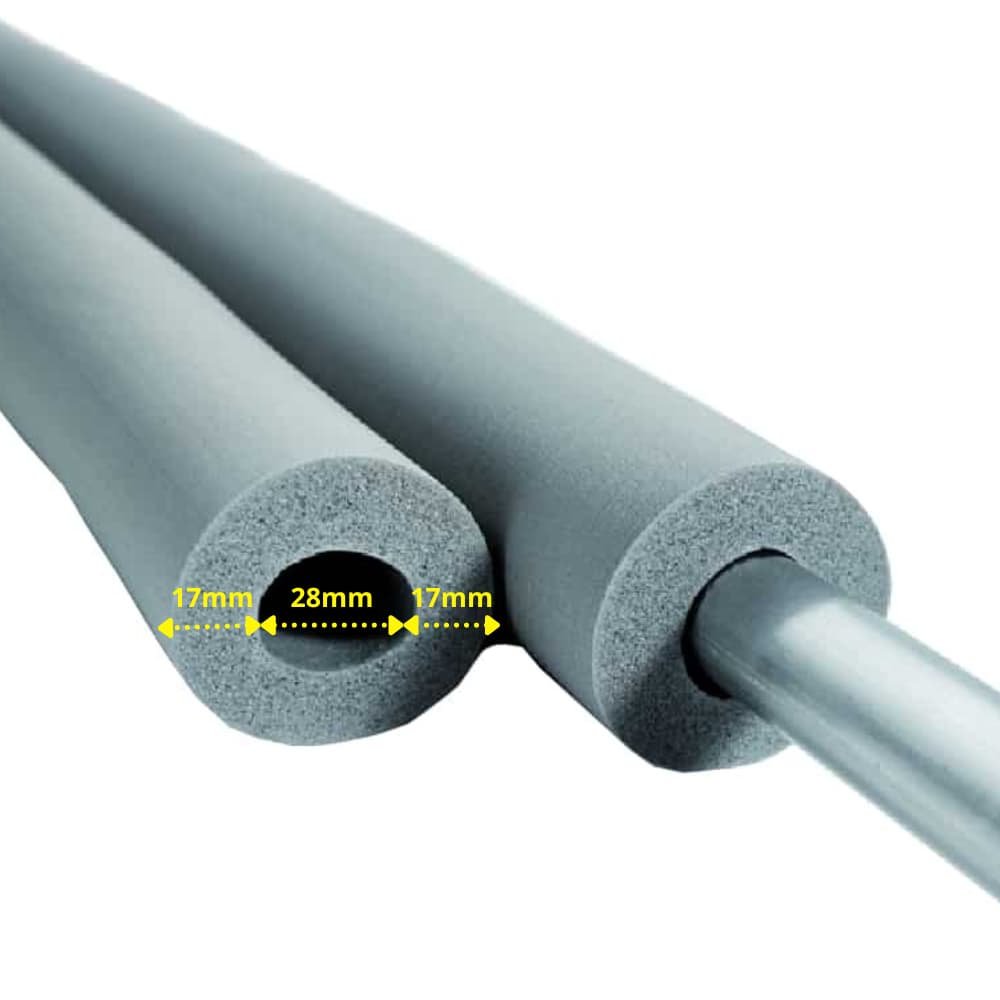 INSUL-TUBE® H PLUS Kautschuk 2m Rohrisolierung Ø 28 mm x 15 mm Dämmung 50% GEG-0