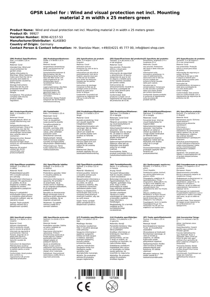 Wind- u. Sichtschutznetz inkl. Befestigungsmaterial 2 m Breite x 25 Meter grüne Kordel-3