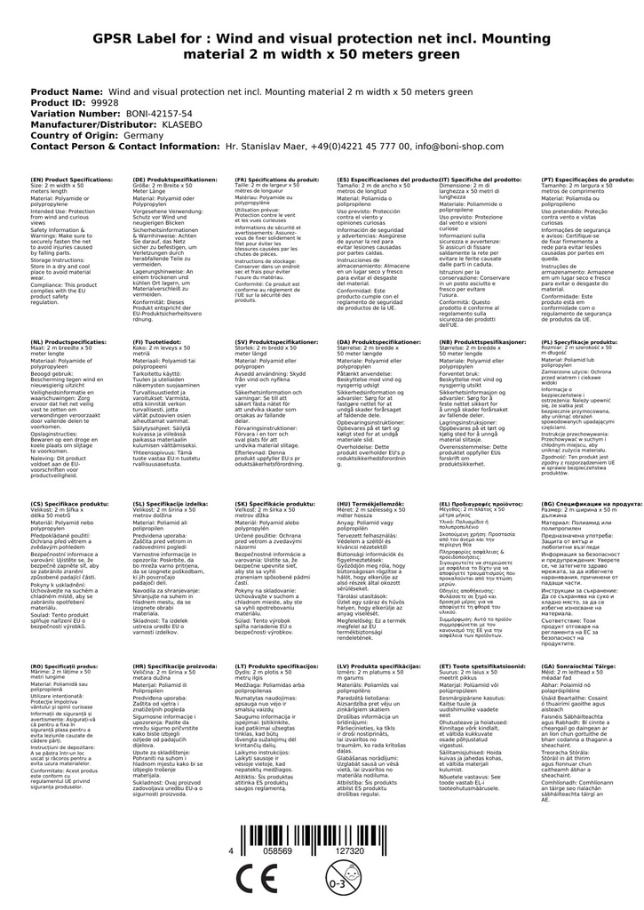 Wind- u. Sichtschutznetz inkl. Befestigungsmaterial 2 m Breite x 50 Meter grüne Kordel-3