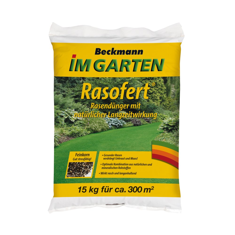 15 kg Rasendünger Beckmann Rasofert®, organisch-mineralischer für ca. 300 m²