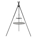 Schwenkgrill „TIPI“ 210 cm + Doppelrost 80 cm und 40 cm aus Naturstahl