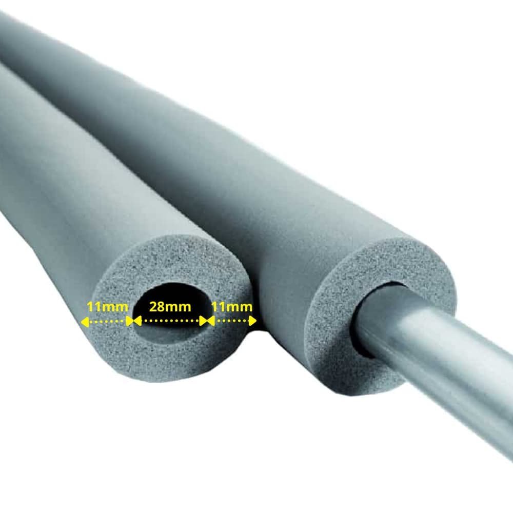 INSUL-TUBE® H PLUS Kautschuk 2m Rohrisolierung Ø 28 mm x 10 mm Dämmung 50% GEG