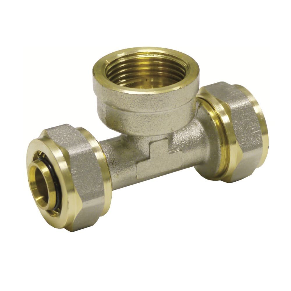 Schraubfitting T-Stück 16 x 2 - 1/2" IG - 16 x 2