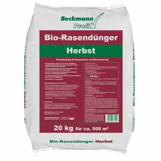 [BONI-42275] 20 kg Bio-Rasendünger Herbst organisch 6+2+12  für ca.500m²